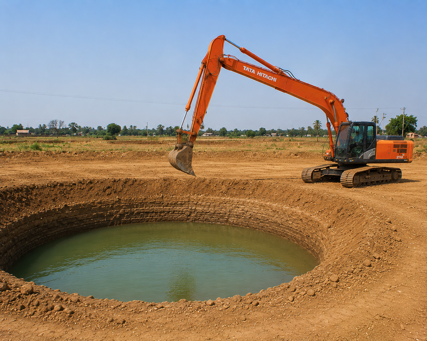 After open well digging - completed water well by professional open well contractor